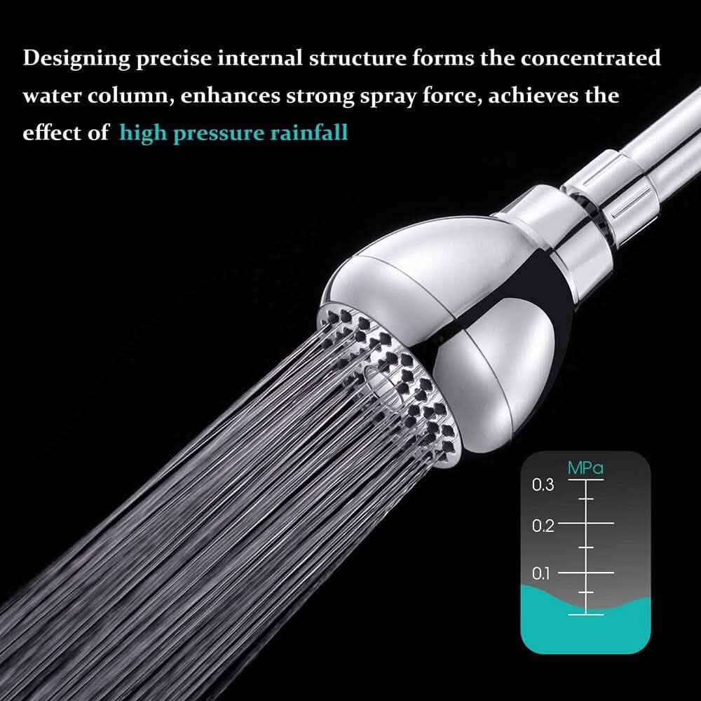 High Pressure Shower Head 3" Anti-clog Anti-leak Fixed with Adjustable Swivel Brass Ball Joint by DailySale