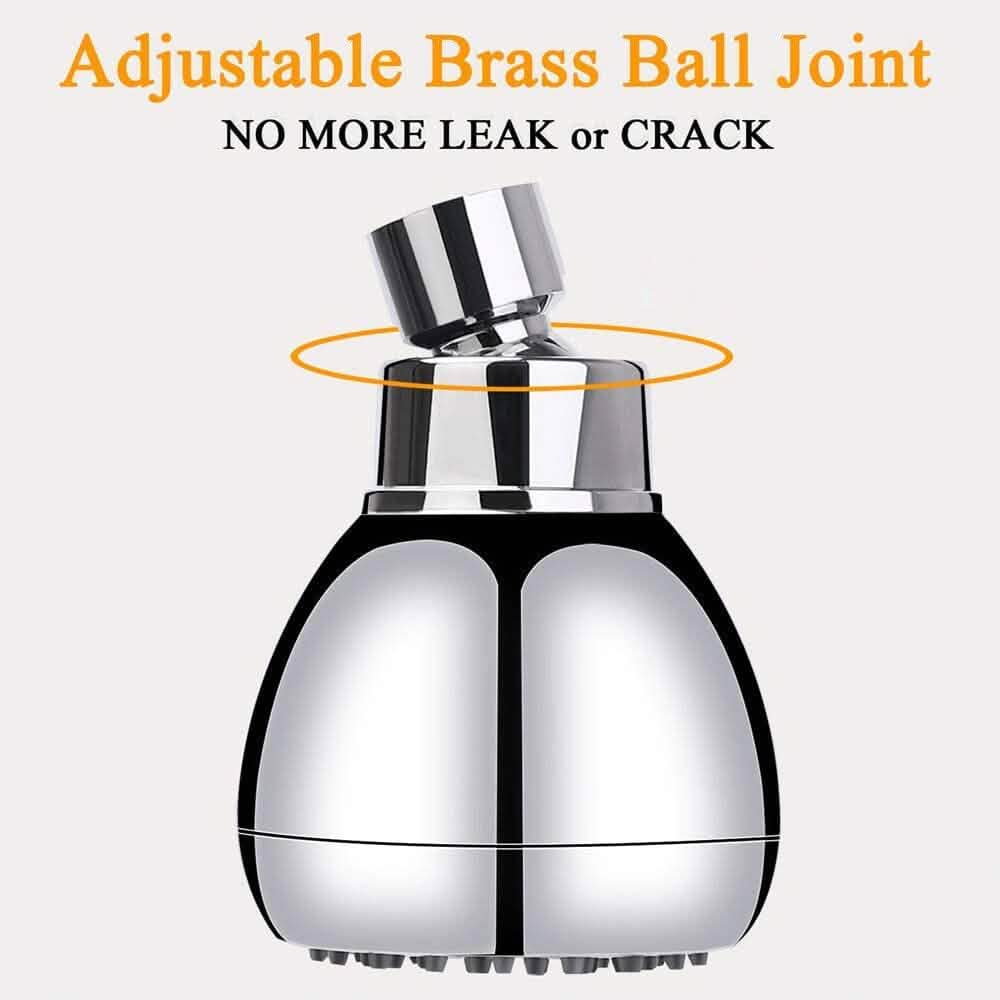 High Pressure Shower Head 3" Anti-clog Anti-leak Fixed with Adjustable Swivel Brass Ball Joint by DailySale