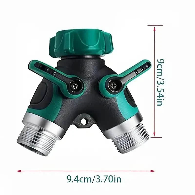 Hose Splitter 2 Way 3/4" Faucet Y Connector with Shut-off Valve by DailySale
