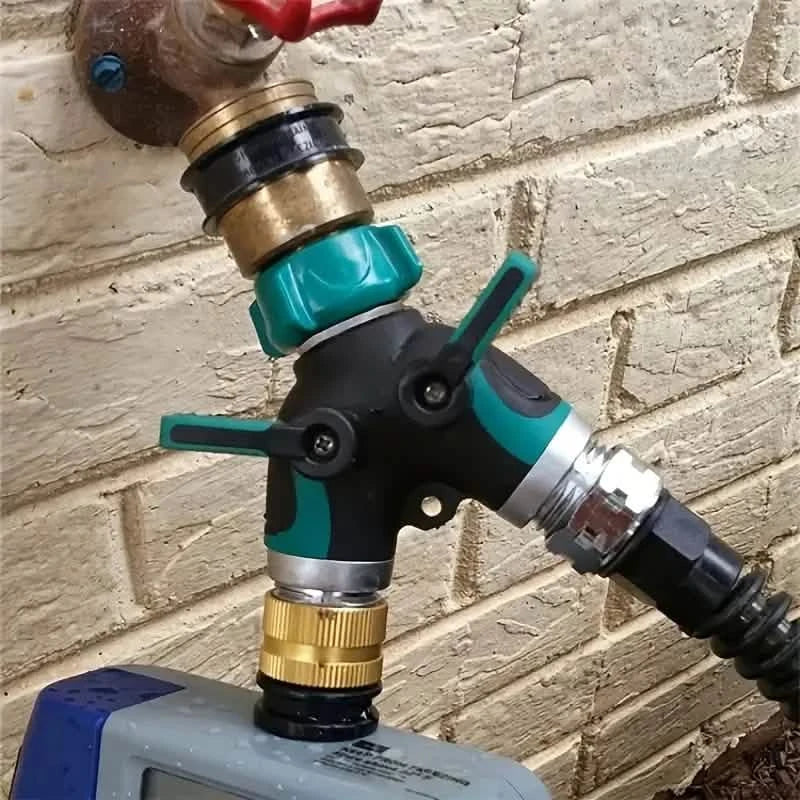 Hose Splitter 2 Way 3/4" Faucet Y Connector with Shut-off Valve by DailySale