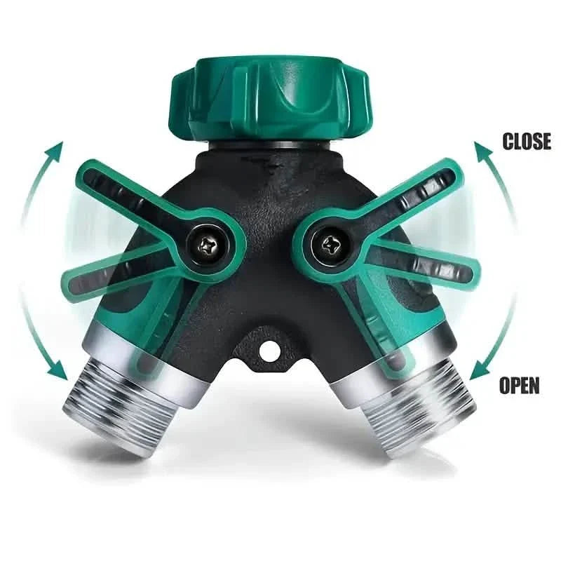 Hose Splitter 2 Way 3/4" Faucet Y Connector with Shut-off Valve by DailySale