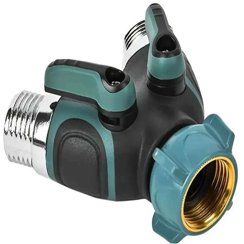 Hose Splitter 2 Way 3/4" Faucet Y Connector with Shut-off Valve by DailySale