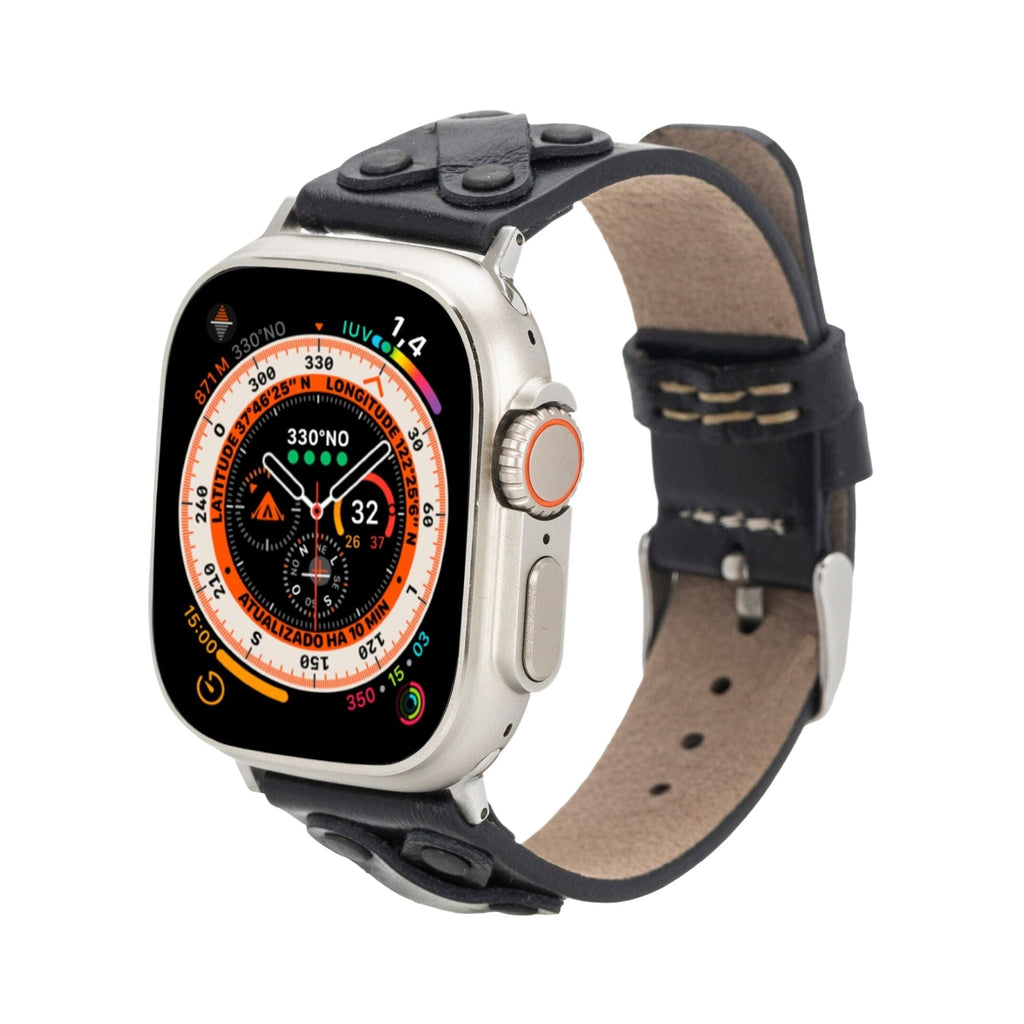 Hulett Leather Bands for Apple Watch 9, Ultra 2 & SE - Goddess Imports Marketplace