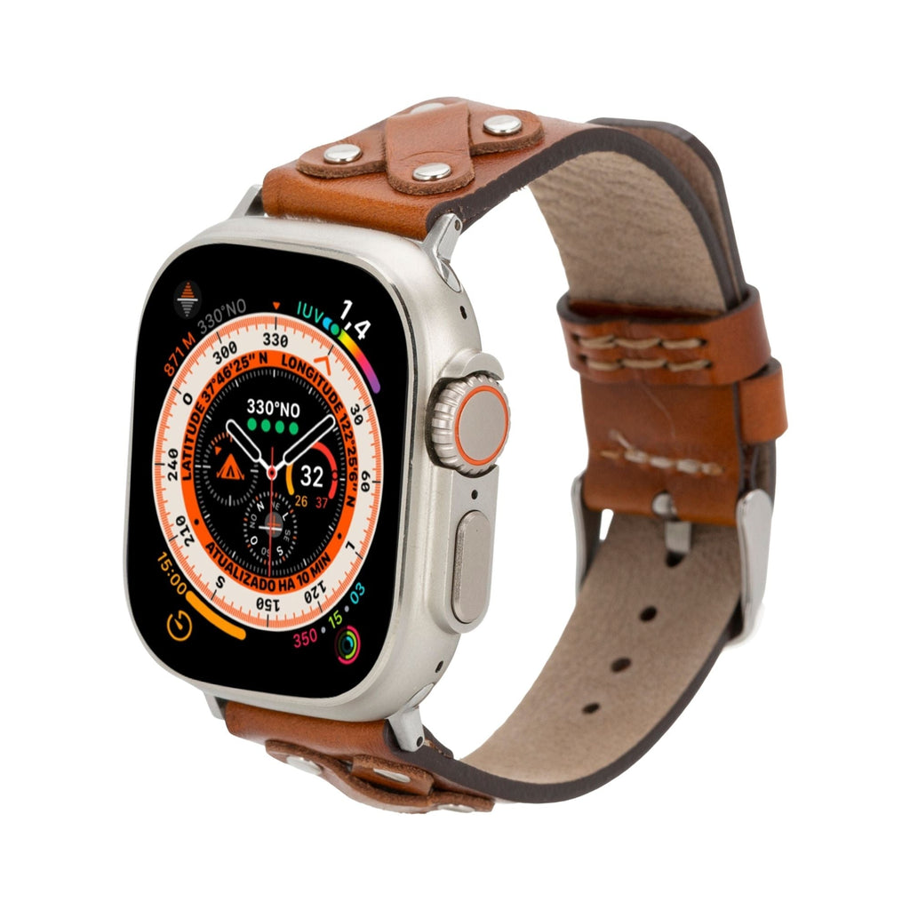 Hulett Leather Bands for Apple Watch 9, Ultra 2 & SE - Goddess Imports Marketplace