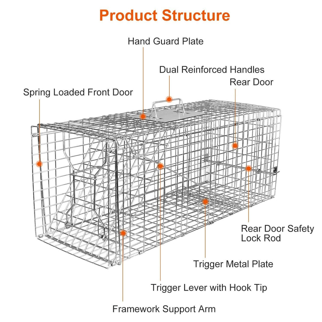 Humane Catch Release Live Animal Collapsible Galvanized Wire Trap Cage by DailySale
