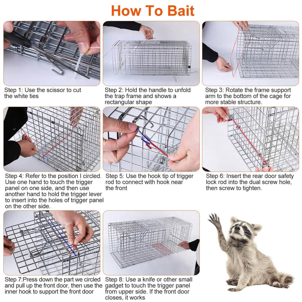 Humane Catch Release Live Animal Collapsible Galvanized Wire Trap Cage by DailySale