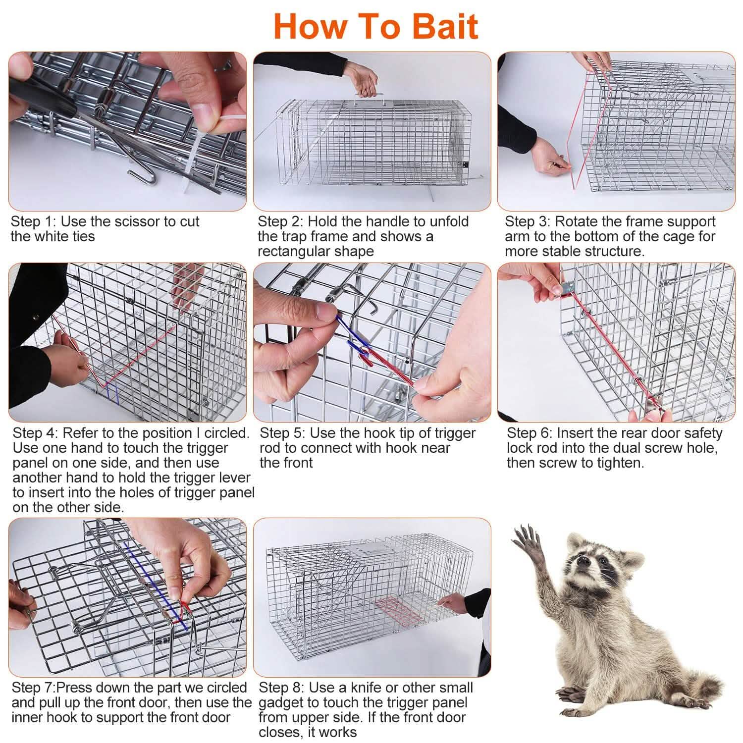 Humane Catch Release Live Animal Collapsible Galvanized Wire Trap Cage by DailySale