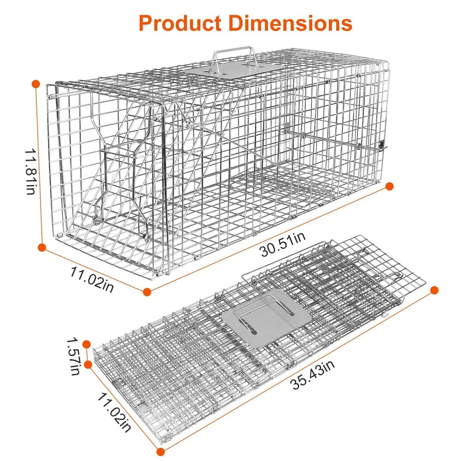Humane Catch Release Live Animal Collapsible Galvanized Wire Trap Cage by DailySale