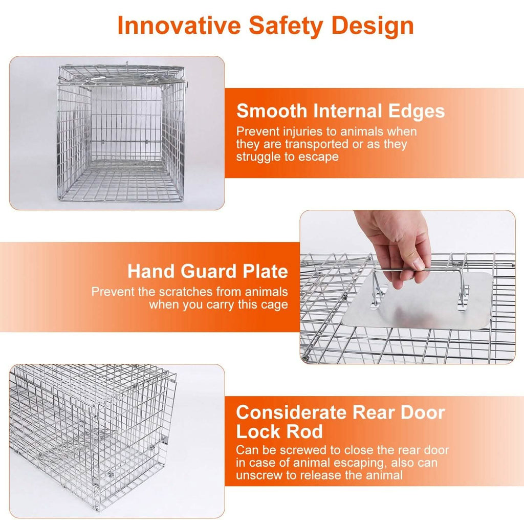 Humane Catch Release Live Animal Collapsible Galvanized Wire Trap Cage by DailySale