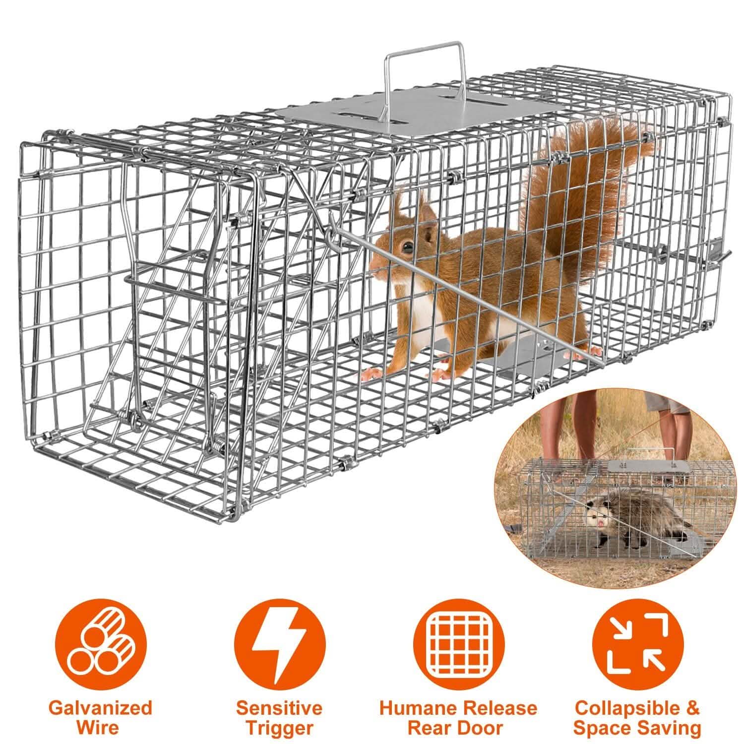 Humane Live Animal Rodent Cage Collapsible Galvanized Wire by DailySale