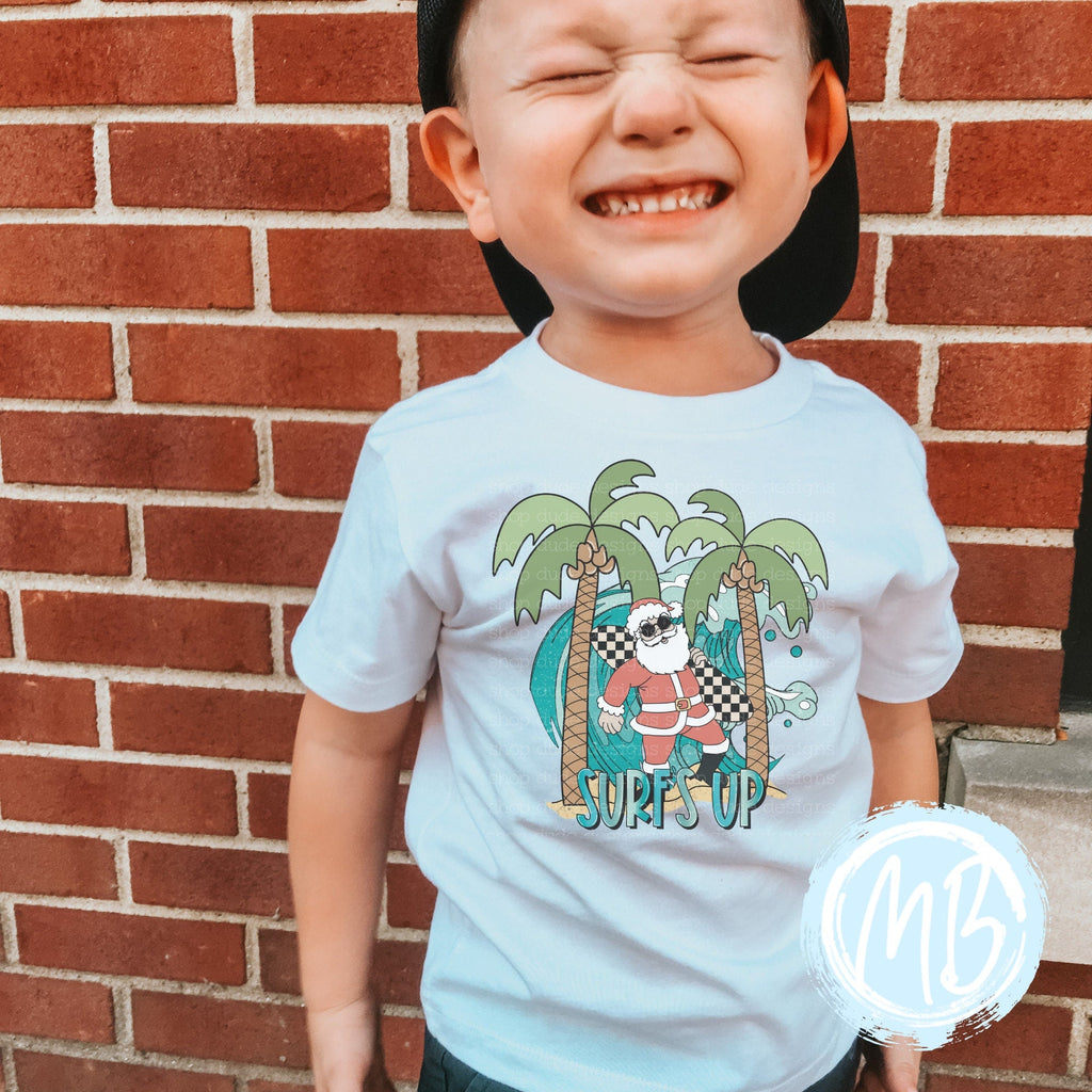 Surfer Santa Tee | Christmas | Toddler | Baby | Boy | Santa |