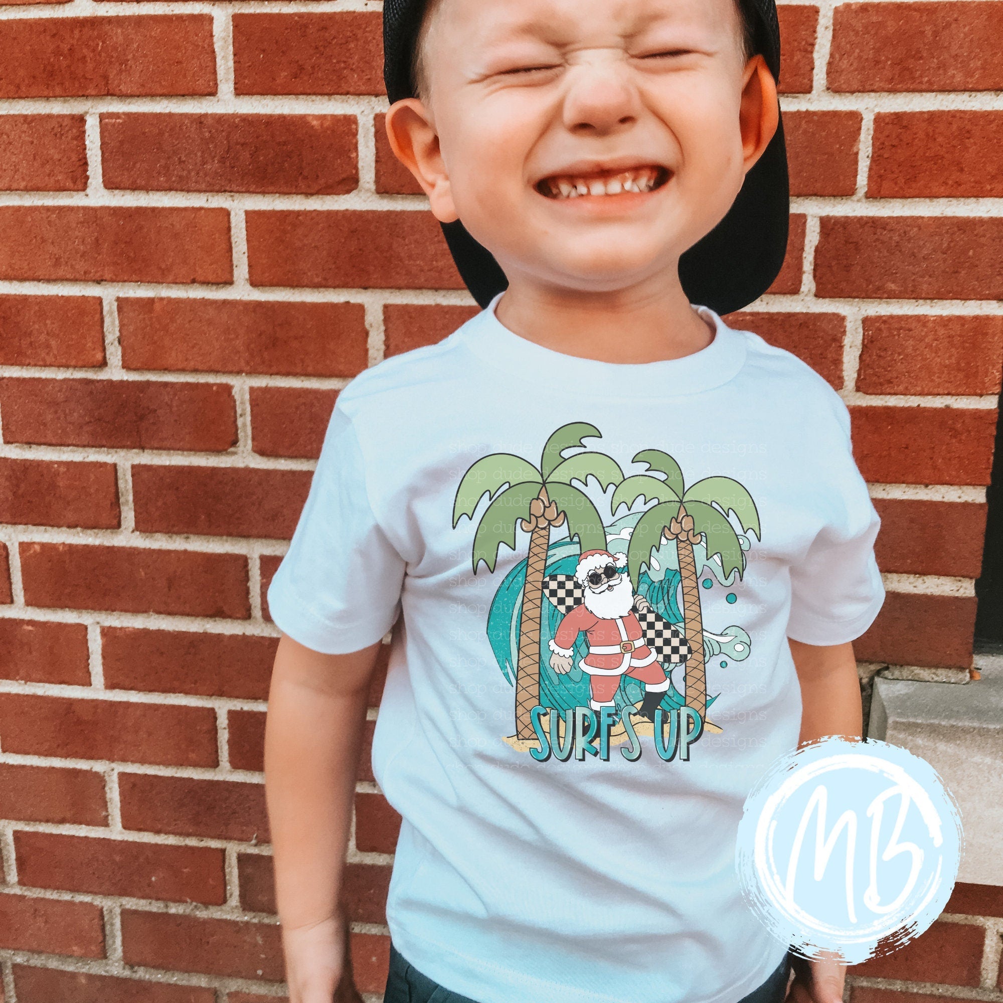 Surfer Santa Tee | Christmas | Toddler | Baby | Boy | Santa |