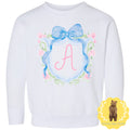 Blue Ribbon Floral Crest Sweatshirt | Girls | Sweatshirt |
