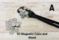 50 Monedas Mexicanas de Fichas Falsas de 50 Centavos para Jugar 50 Cent Magnetic Play Coins or Chips for Filling Bingo Cards by Chica Mexico