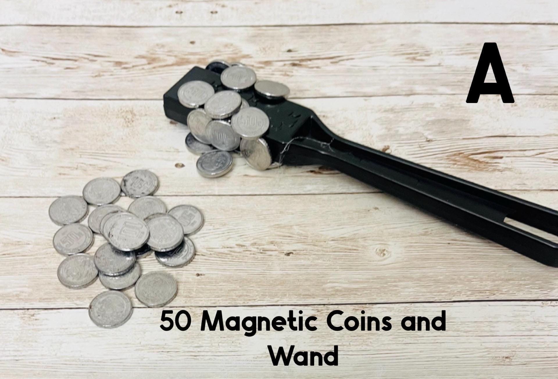 50 Monedas Mexicanas de Fichas Falsas de 50 Centavos para Jugar 50 Cent Magnetic Play Coins or Chips for Filling Bingo Cards by Chica Mexico
