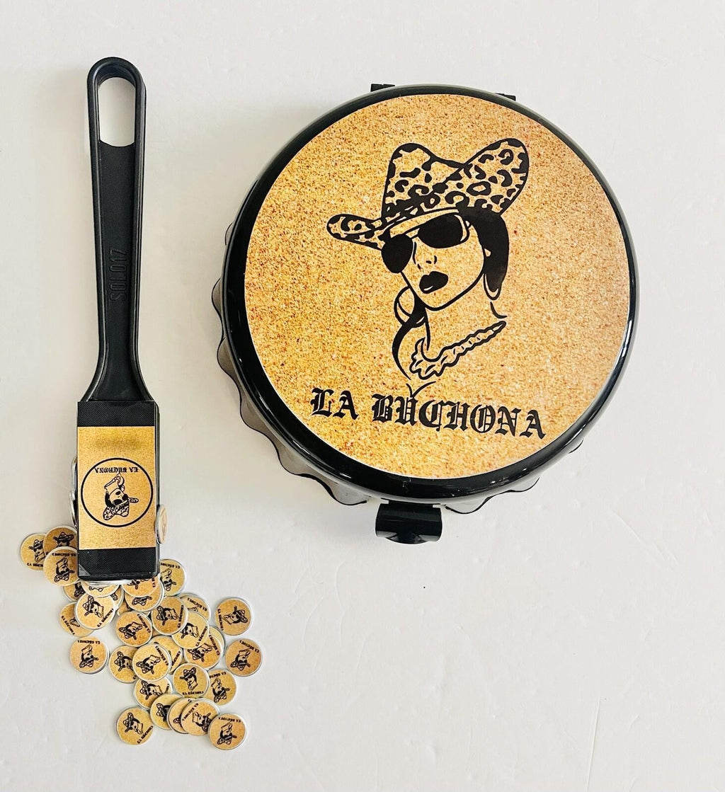 Fichero La Buchona Para Monedas/Fichas Con Pala Magnetica Y 50 Fichas by Chica Mexico