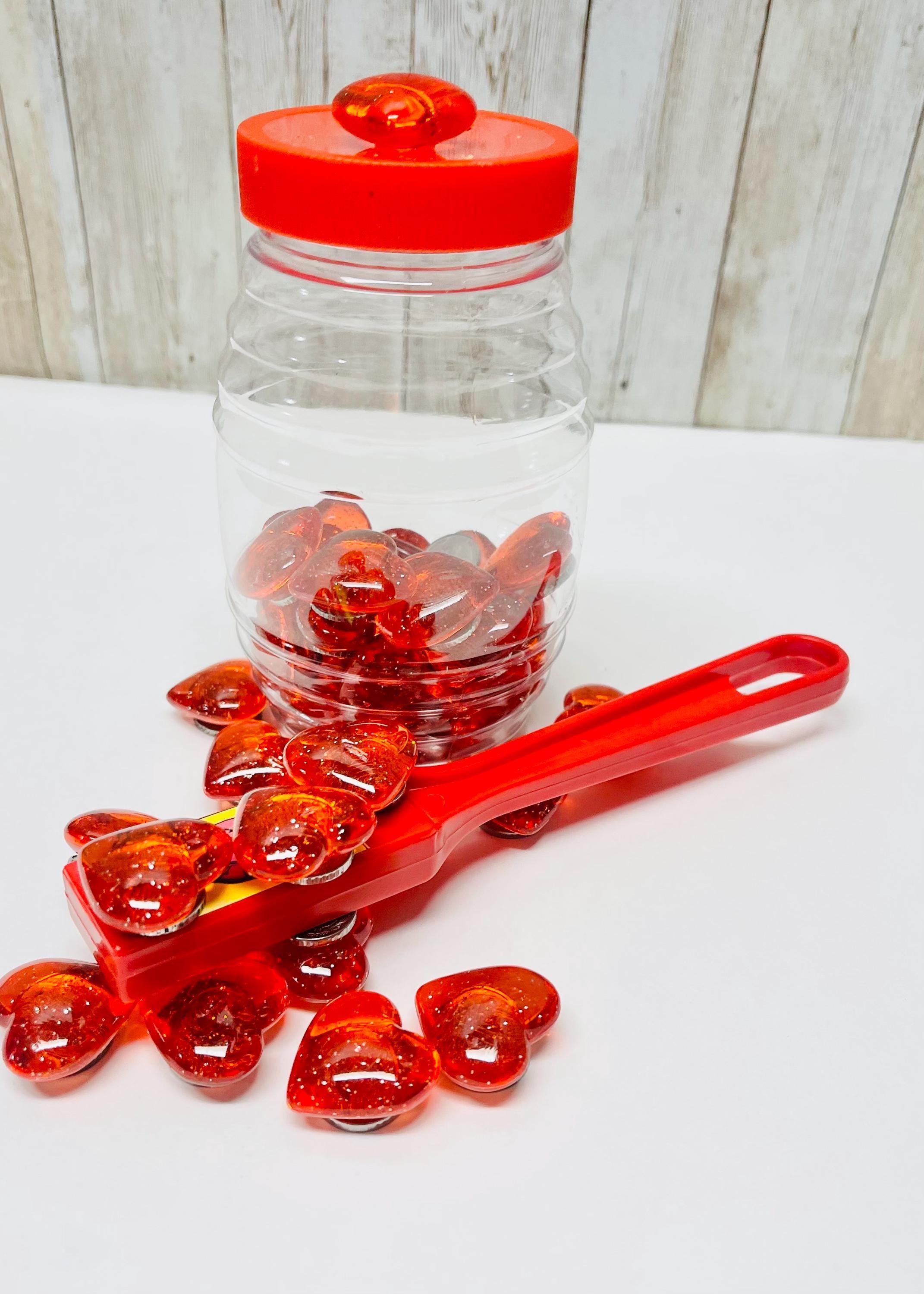 40 Fichas Magneticas de Corazonsitos con Pala Magnetica 40 Magnetic Heart Chips and Wand to Play Bingo by Chica Mexico