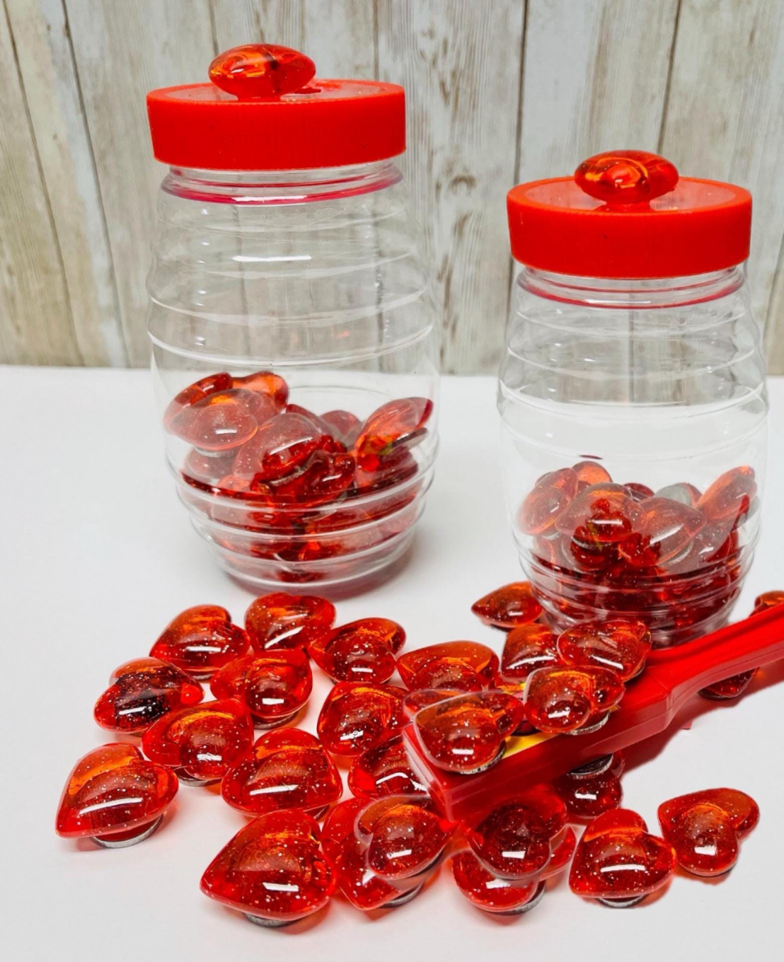 40 Fichas Magneticas de Corazonsitos con Pala Magnetica 40 Magnetic Heart Chips and Wand to Play Bingo by Chica Mexico