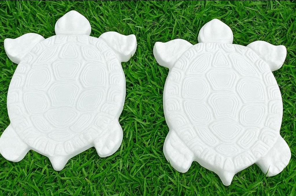 2x Bundle Garden Turtle Stepping Stones Garden Pathway Stepping Stone Outdoor Yard Decoration Cement Paver Lawn and Patio Ornament Bundle by Chica Mexico