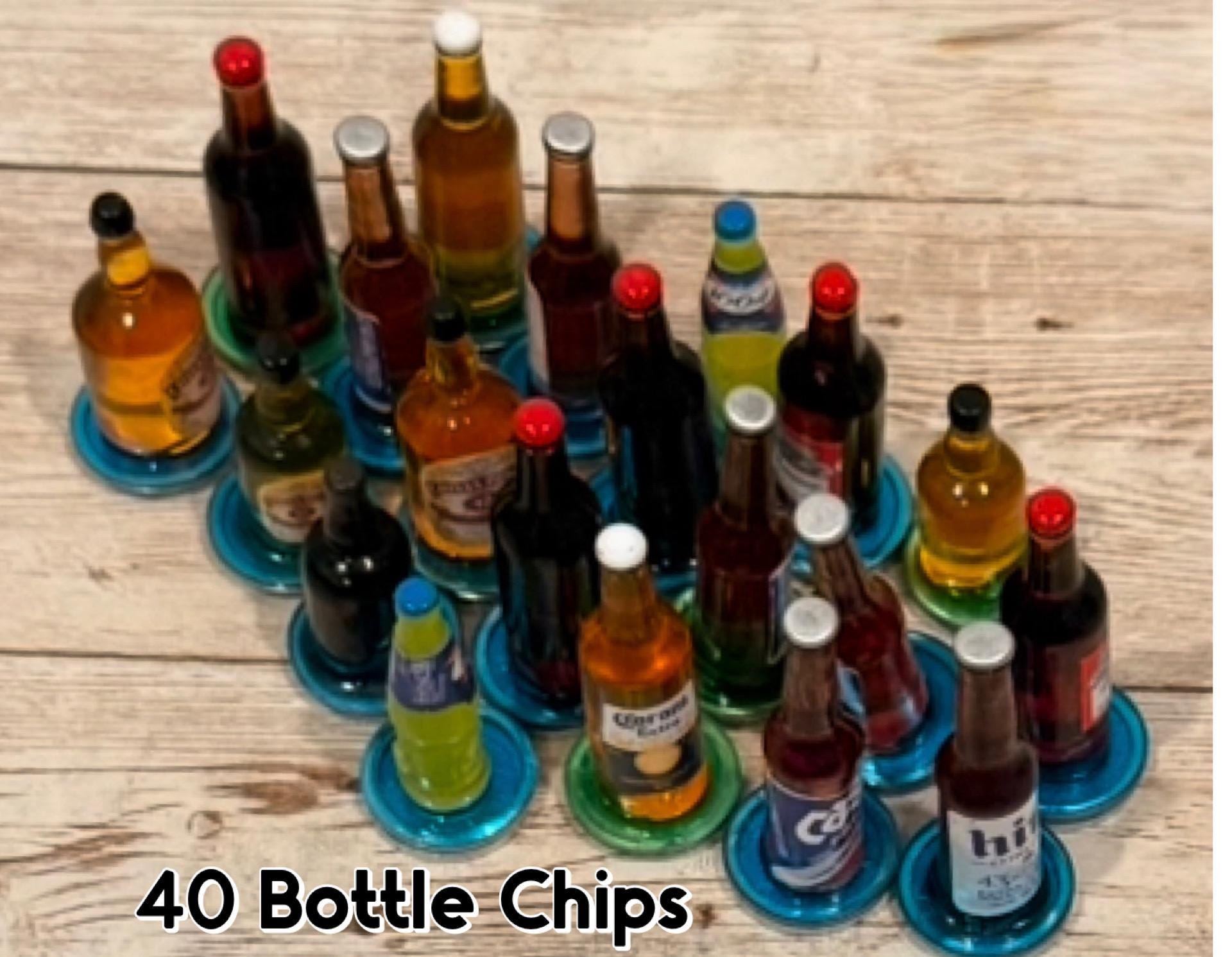 40 Fichas de Resina para Bingo y Pala Magnetica con Fichero de Plastico 40 Resin Chips with Magnetic Wand & Plastic Container by Chica Mexico