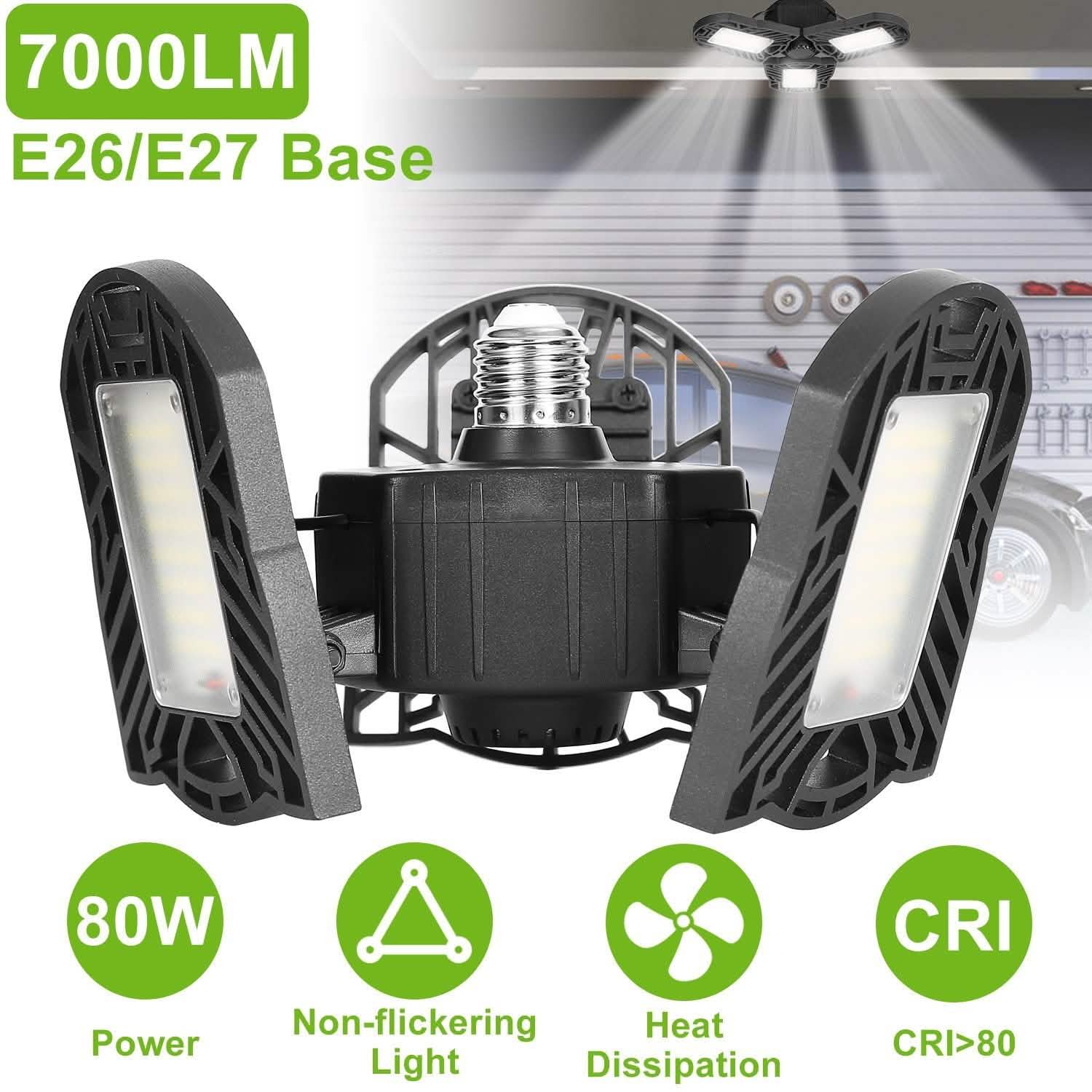 iMounTEK E26 /E27 80W 7000LM 6500K LED Garage Ceiling Light by DailySale