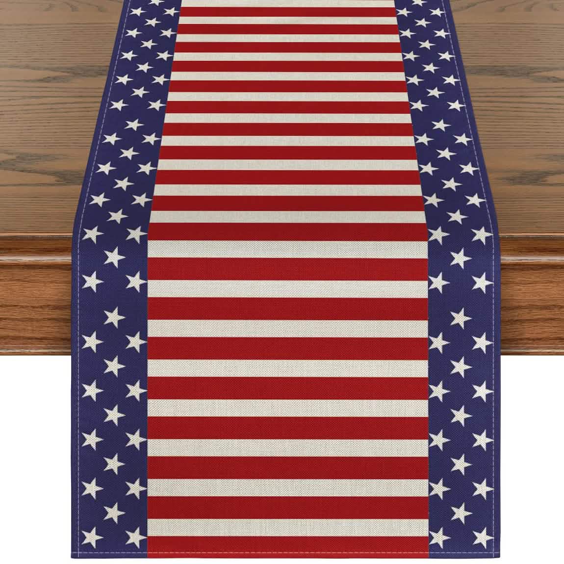Independence Day Linen Burlap Table Bunting by DailySale