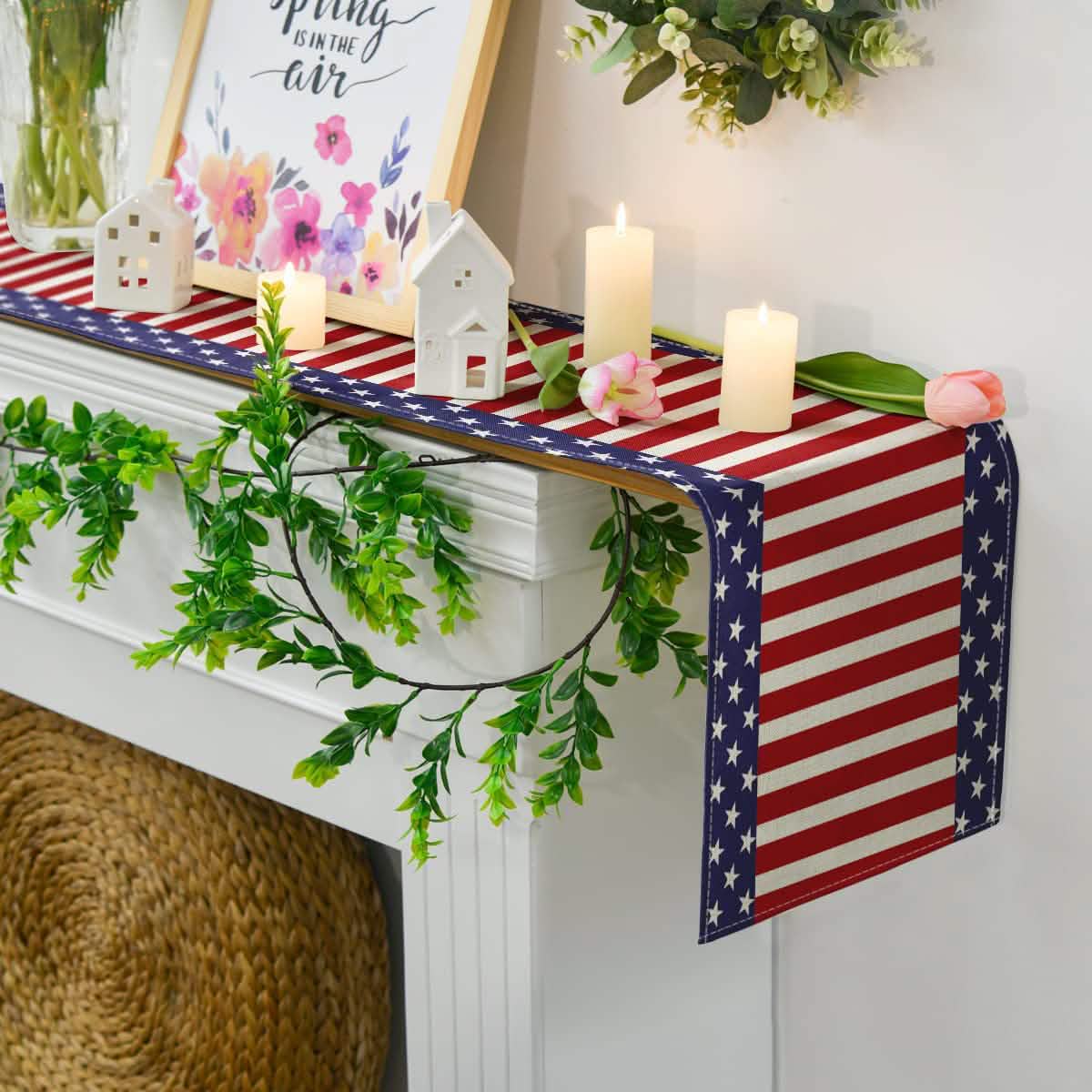 Independence Day Linen Burlap Table Bunting by DailySale