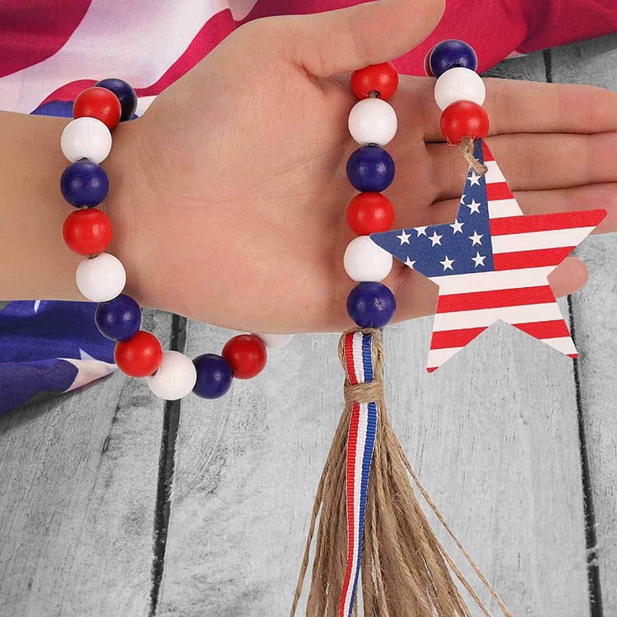 Independence Day Wooden Bead Wreath by DailySale