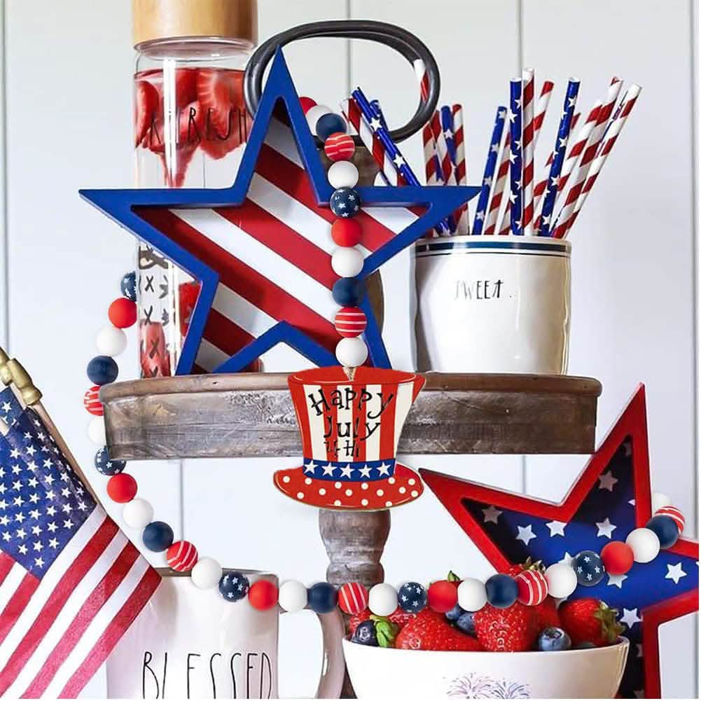 Independence Day Wooden Bead Wreath by DailySale
