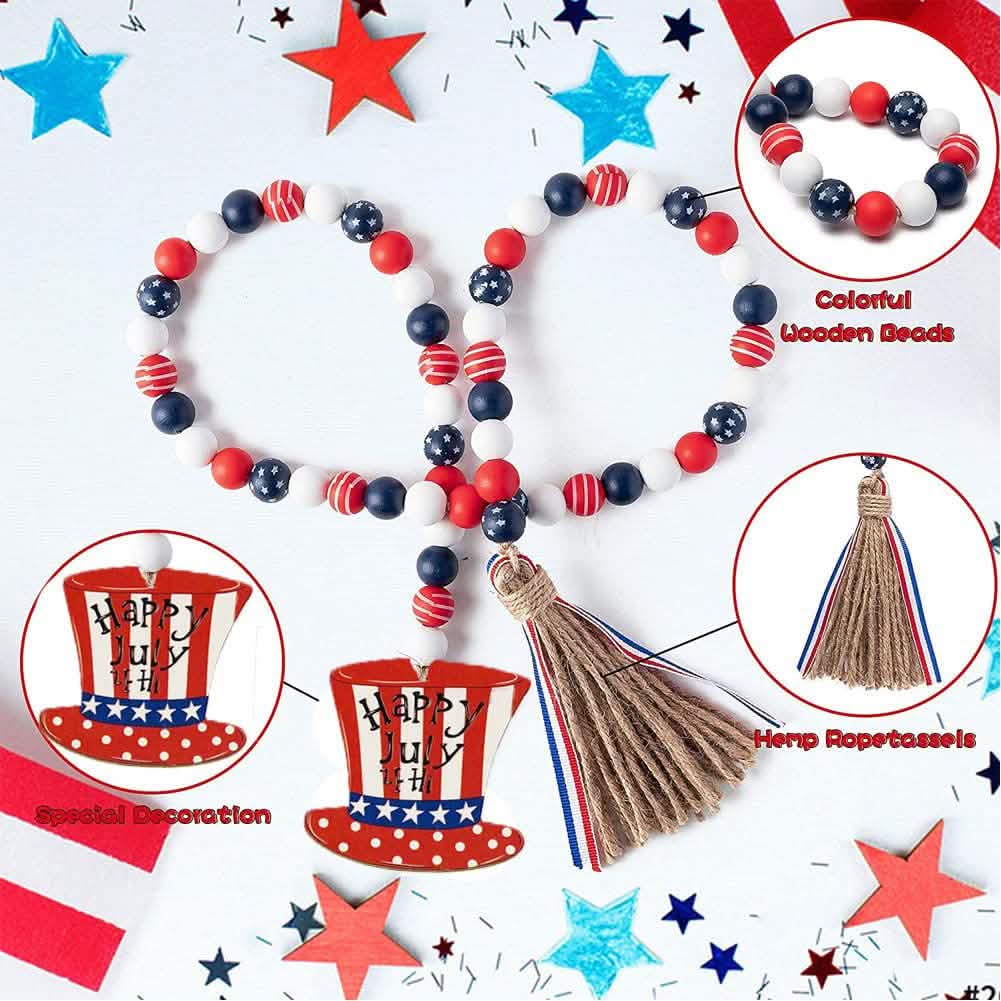 Independence Day Wooden Bead Wreath by DailySale