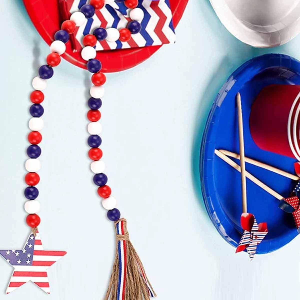 Independence Day Wooden Bead Wreath by DailySale