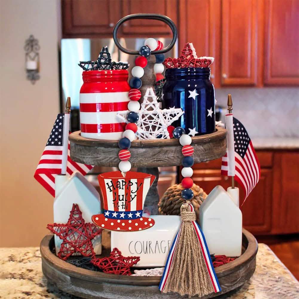 Independence Day Wooden Bead Wreath by DailySale