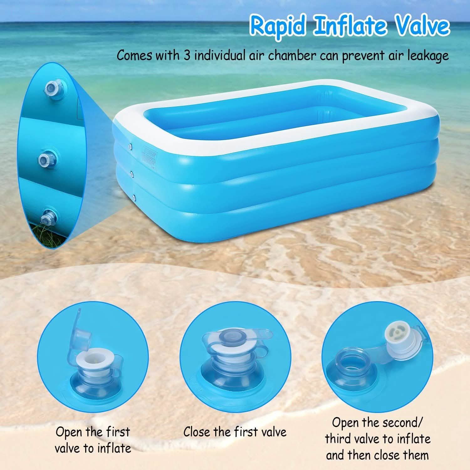 Inflatable Family Swimming Pool by DailySale