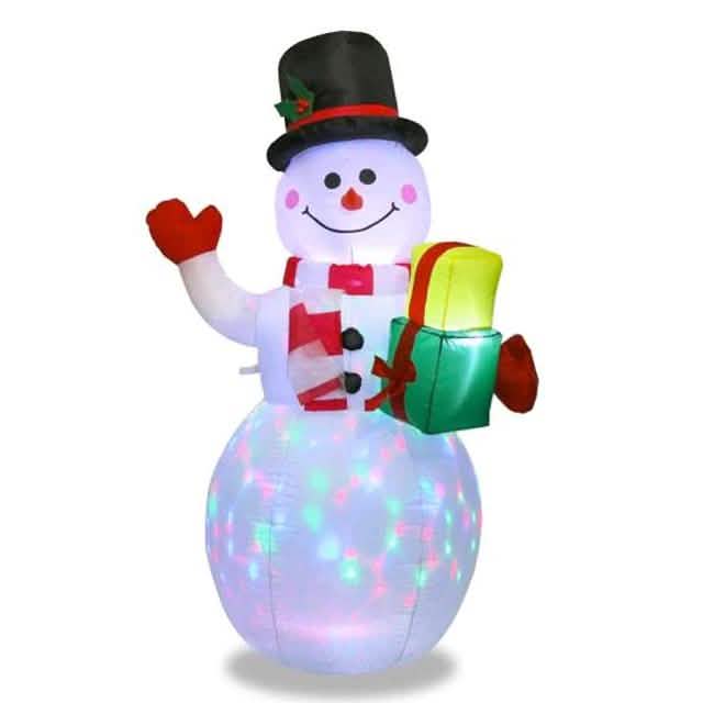 Inflatable Santa Claus and Snowman Night Light Figure by DailySale