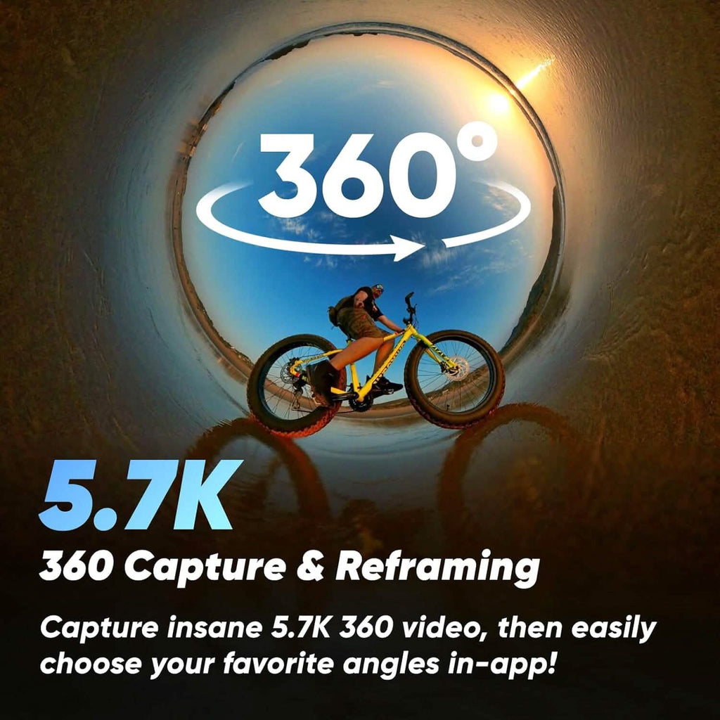 Insta360 X3 64GB Vlog Kit - 360 Action Camera with 5.7K 360, 4K Single-Lens Camera, Waterproof (Refurbished) by DailySale