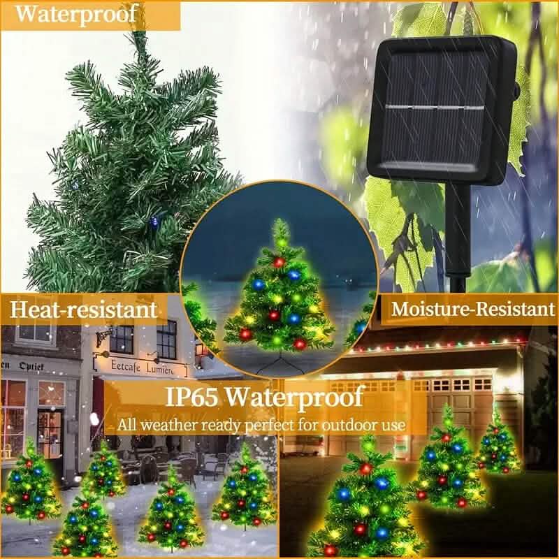 IP65 Waterproof Solar Powered Prelit Small Christmas Tree by DailySale