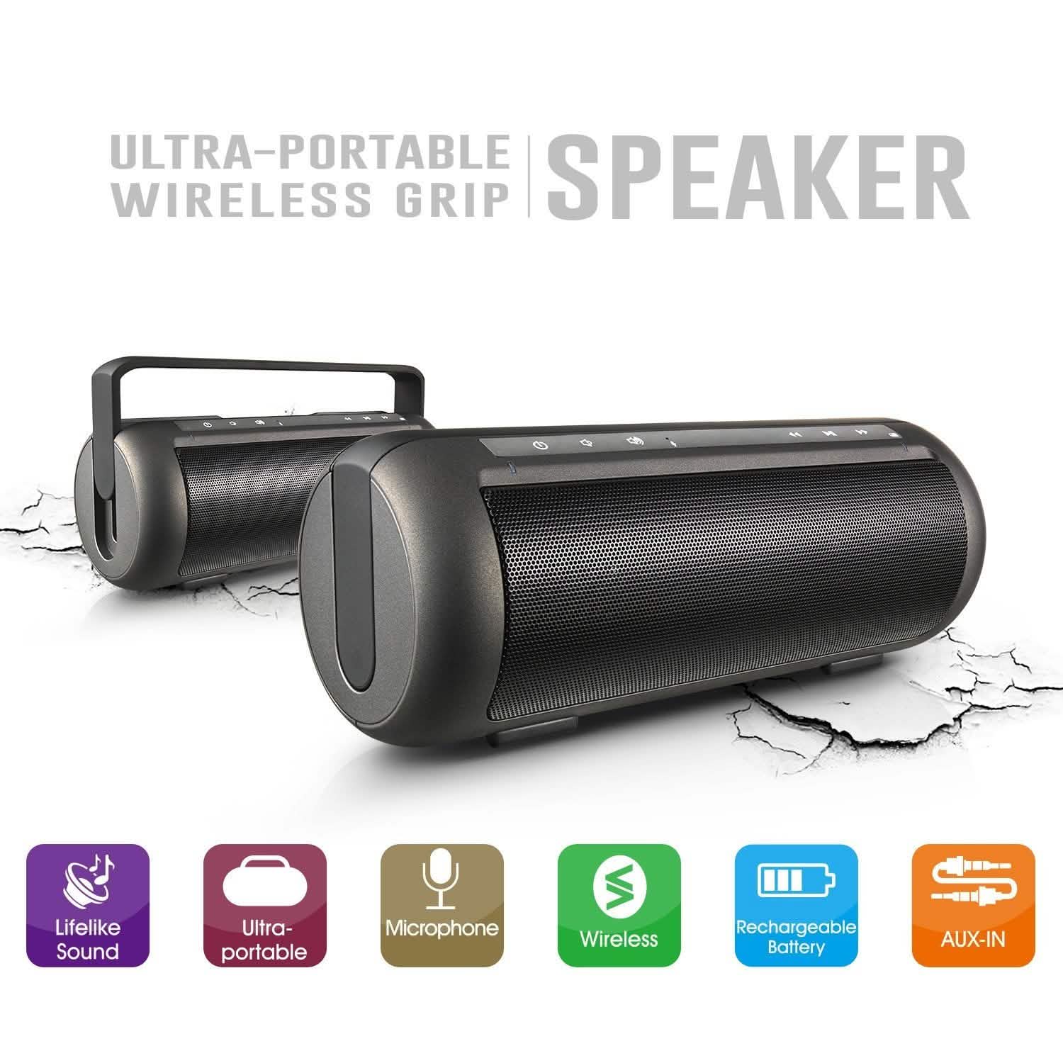 iRola Wireless Speaker Powerful Dual Subwoofer Streo by DailySale