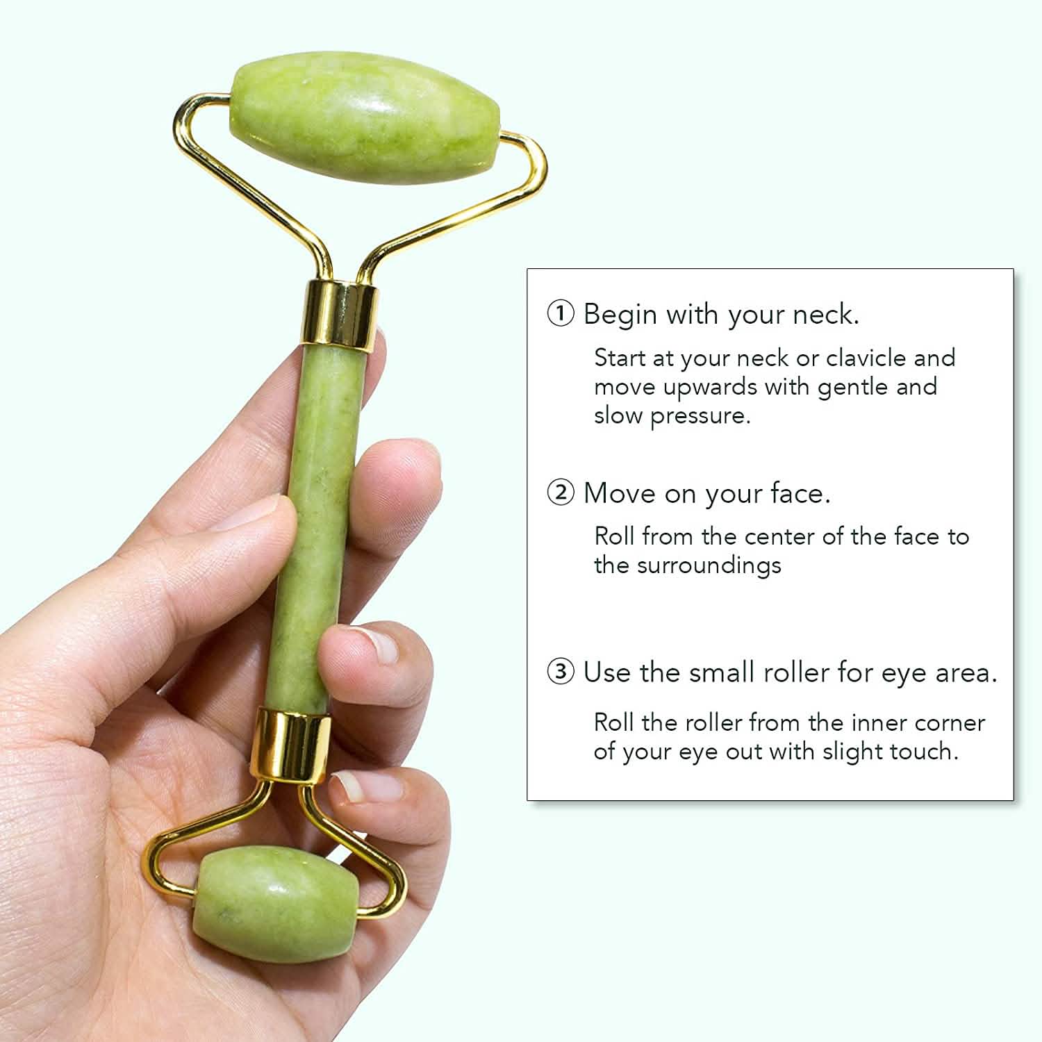 Jade Roller & Gua Sha Set Facial Beauty Tools Face Roller Skin Massager by DailySale