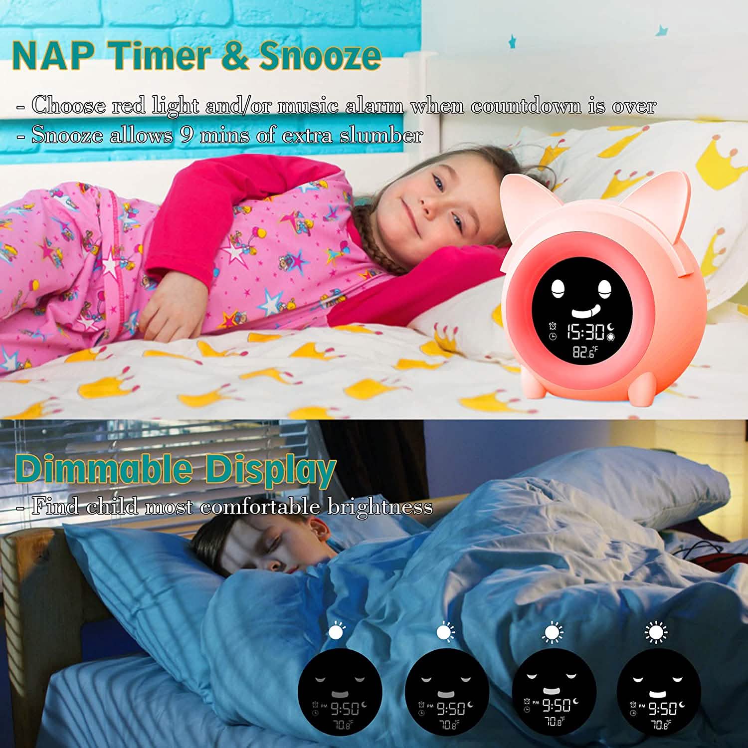 Kids Digital Alarm Clock with Night Light by DailySale