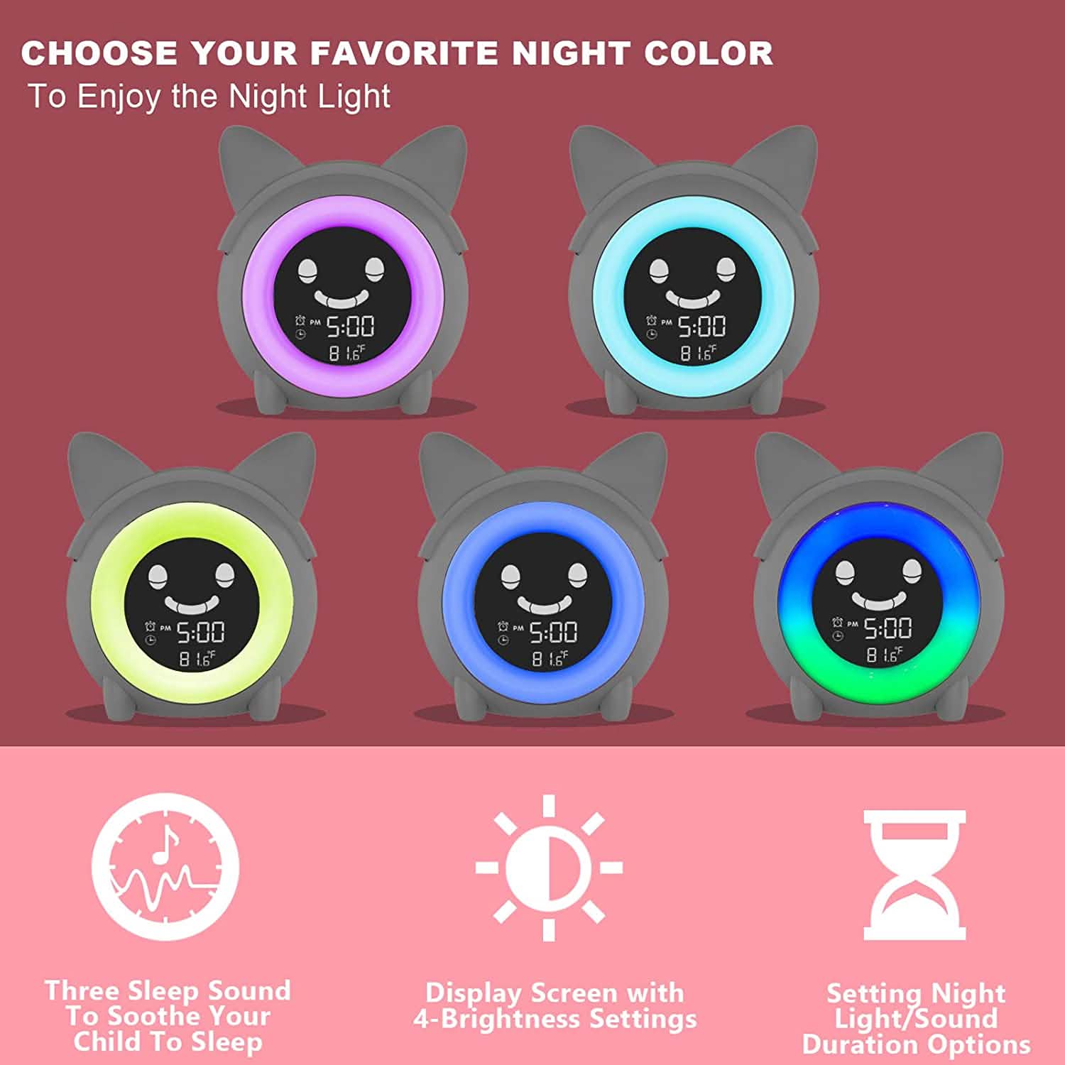 Kids Digital Alarm Clock with Night Light by DailySale