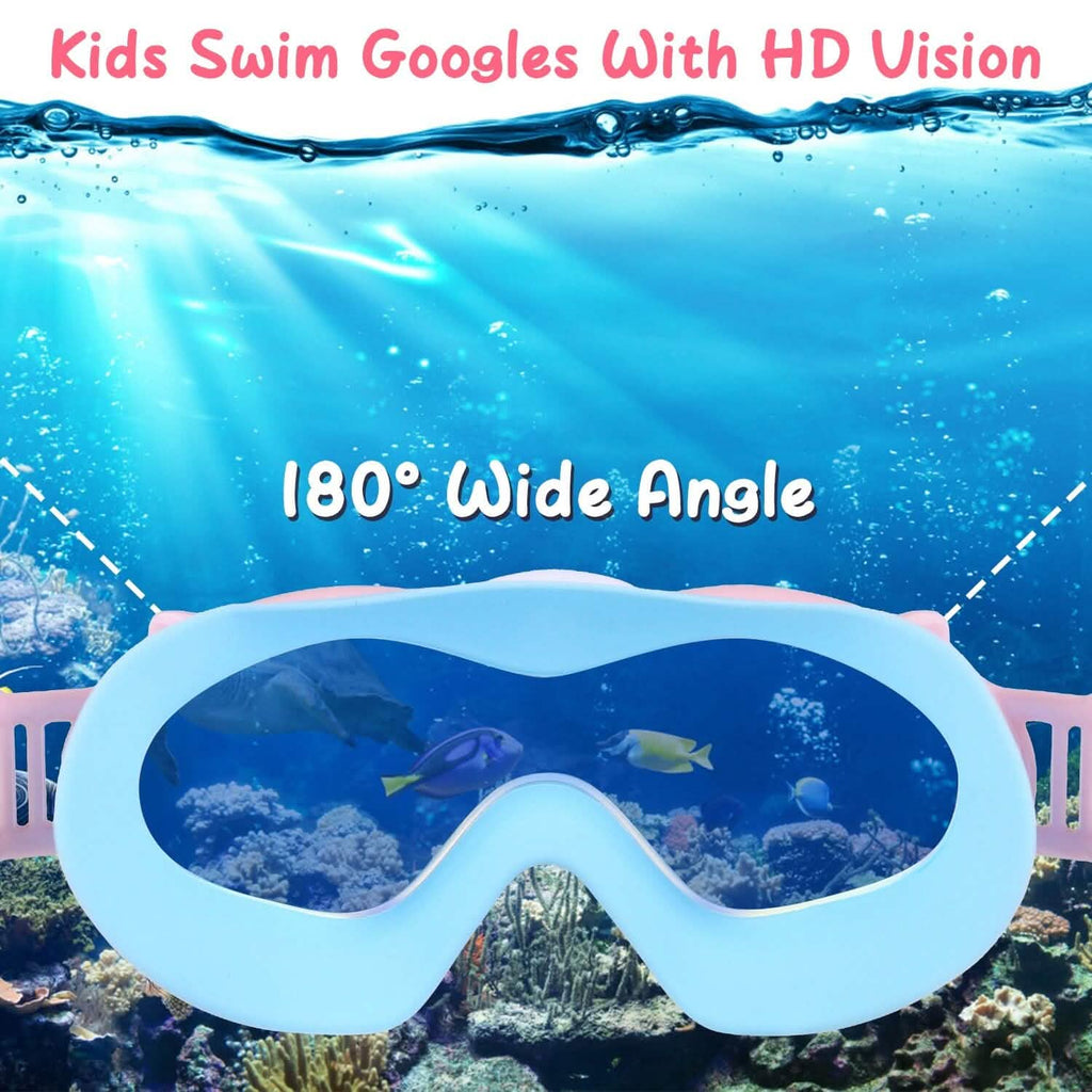 Kids Swim Goggles with Ear Plugs UV Protection Anti-Fog Leak Proof by DailySale