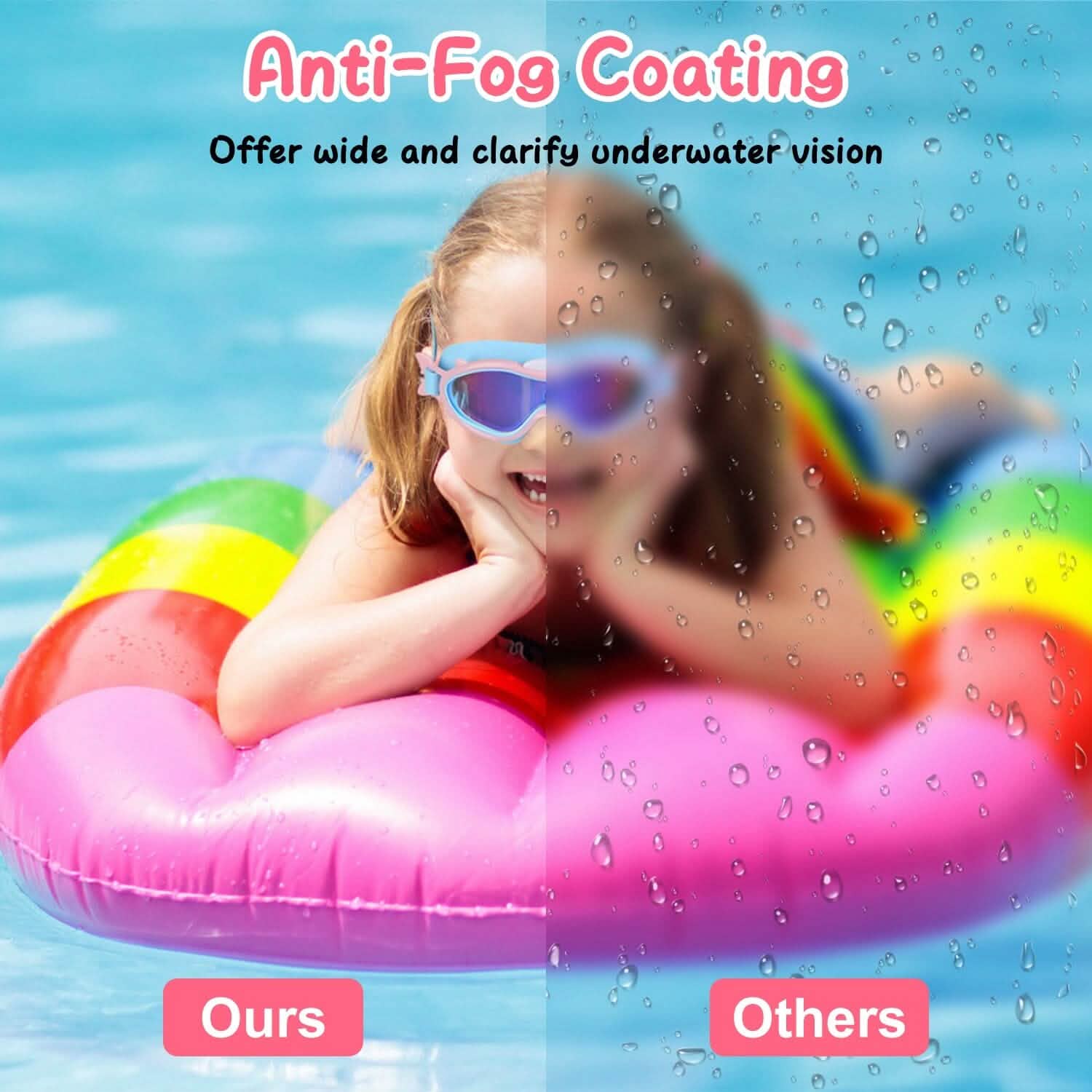 Kids Swim Goggles with Ear Plugs UV Protection Anti-Fog Leak Proof by DailySale