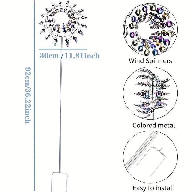 Kinetic Wind Sculptures & Spinners 3D Wind Spinner Wind Powered Wind Art by DailySale