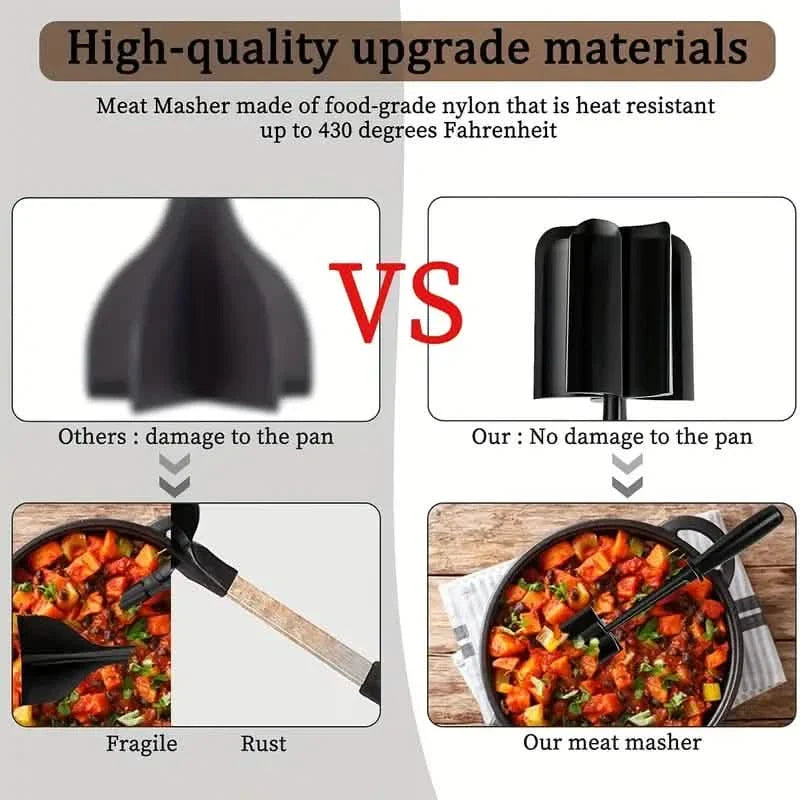 Kitchen Meat Chopper Ground Beef Masher Utensil Heat Resistant Non-Stick by DailySale
