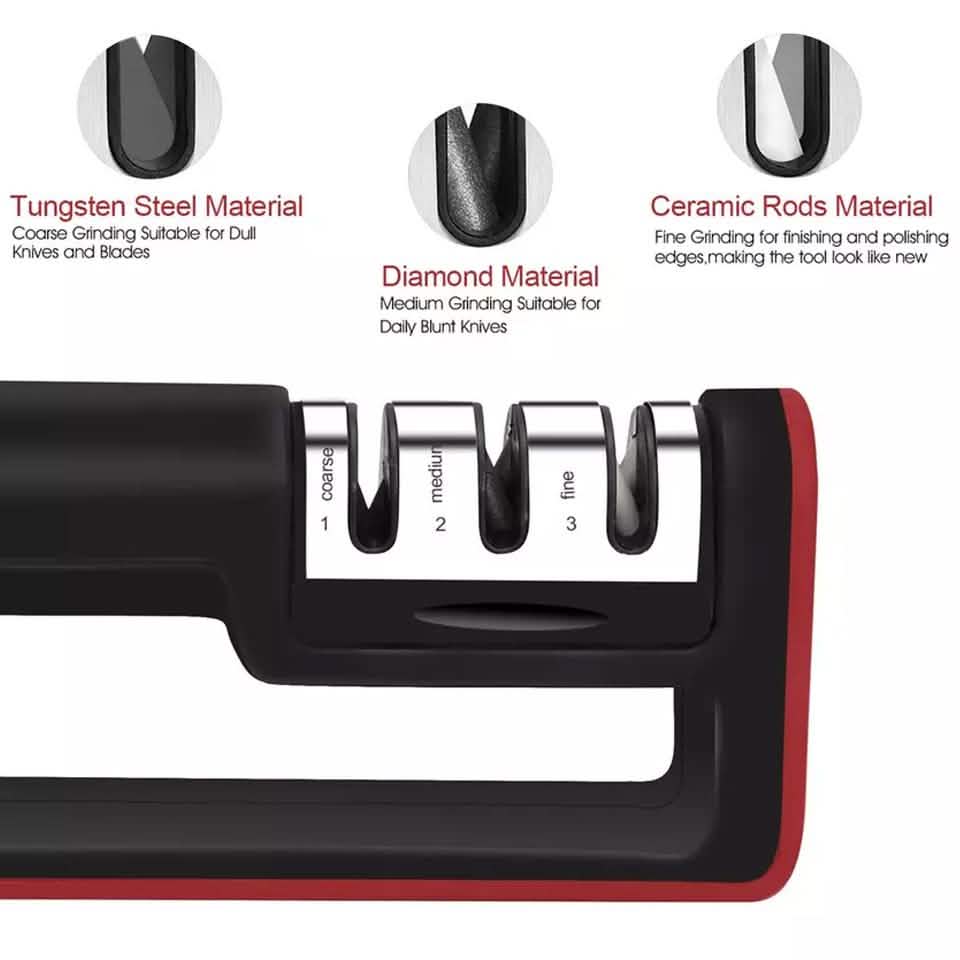 Knife Sharpener Professional Ceramic Tungsten Kitchen Sharpening System Tool by DailySale