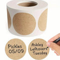 Kraft Paper Round Self-adhesive Label Paper Item Classification Name Stickers Personalized Labels by DailySale