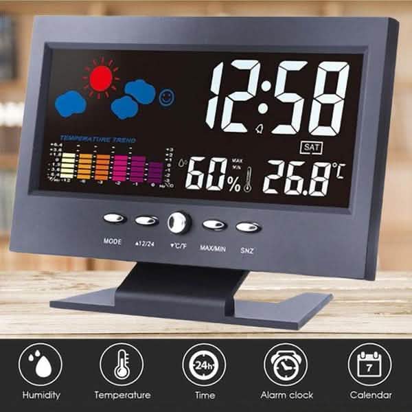 LCD Color Screen Digital Backlight Snooze Alarm Clock by DailySale