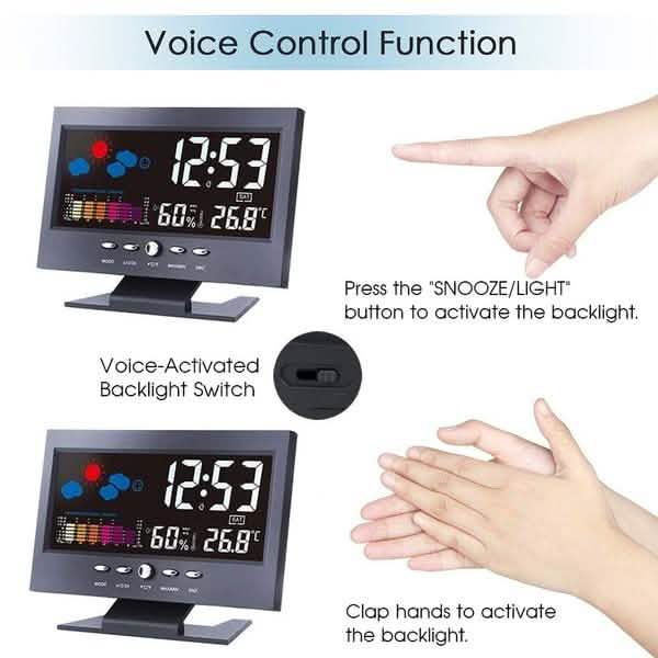 LCD Color Screen Digital Backlight Snooze Alarm Clock by DailySale