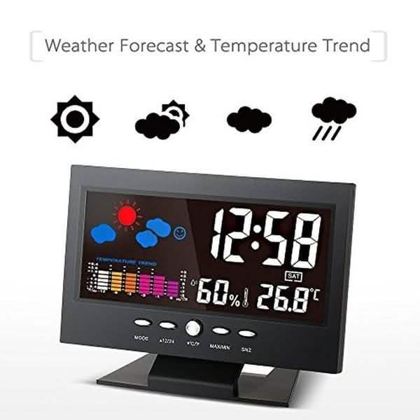LCD Color Screen Digital Backlight Snooze Alarm Clock by DailySale