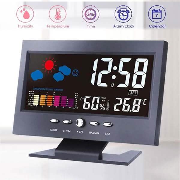 LCD Color Screen Digital Backlight Snooze Alarm Clock by DailySale